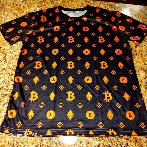 XL new Bitcoin Litecoin logo  breathable shirt - Picture 1 of 4